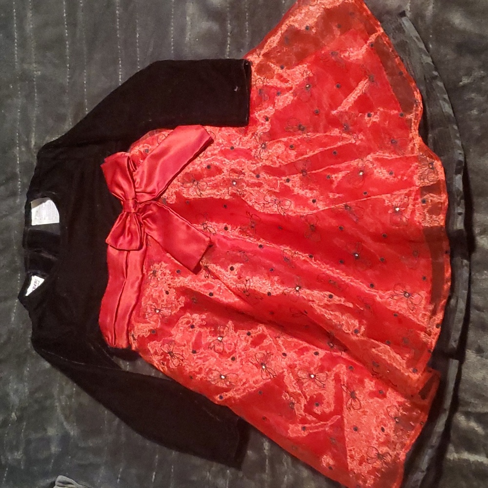 Red and Black girls dress